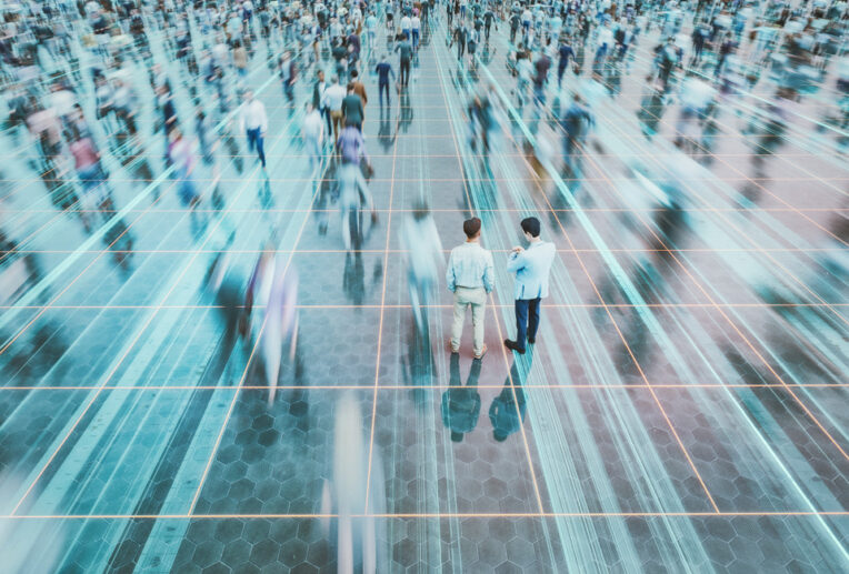 Recoveriescorp timeline 2003 futuristic crowd image